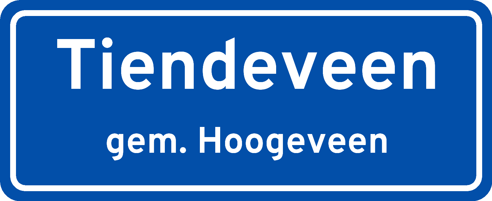 Plaatsnaambord Tiendeveen gemeente Hoogeveen