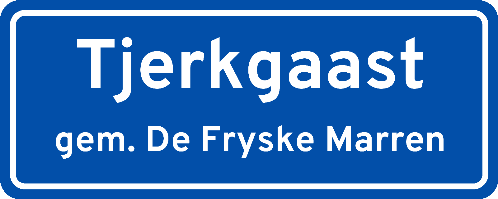 Plaatsnaambord Tjerkgaast gemeente De Fryske Marren