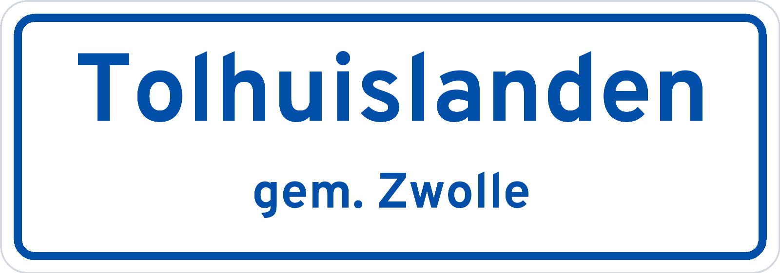Plaatsnaambord Tolhuislanden gemeente Zwolle