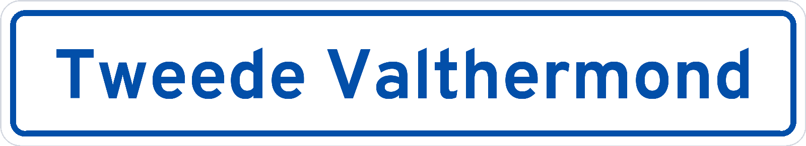 Plaatsnaambord Tweede Valthermond