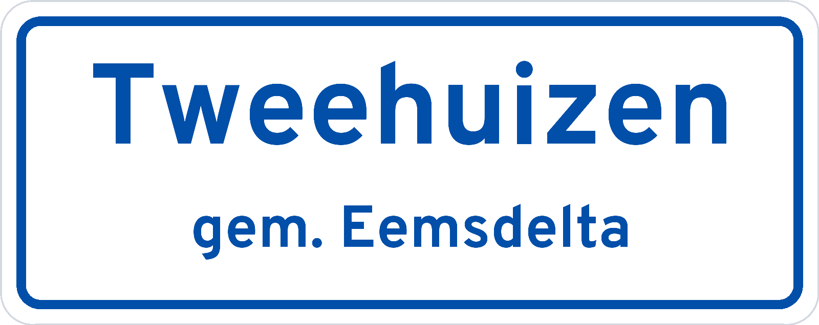 Plaatsnaambord Tweehuizen gemeente Eemsdelta