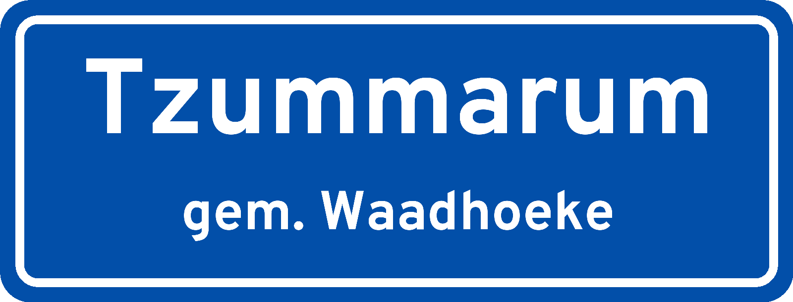 Plaatsnaambord Tzummarum gemeente Waadhoeke