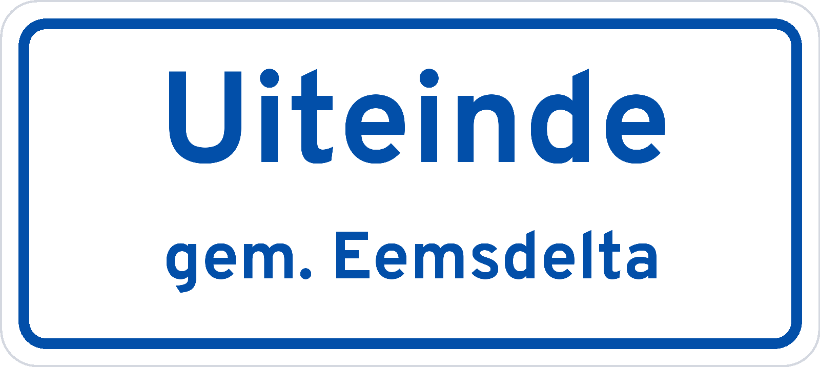 Plaatsnaambord Uiteinde gemeente Eemsdelta