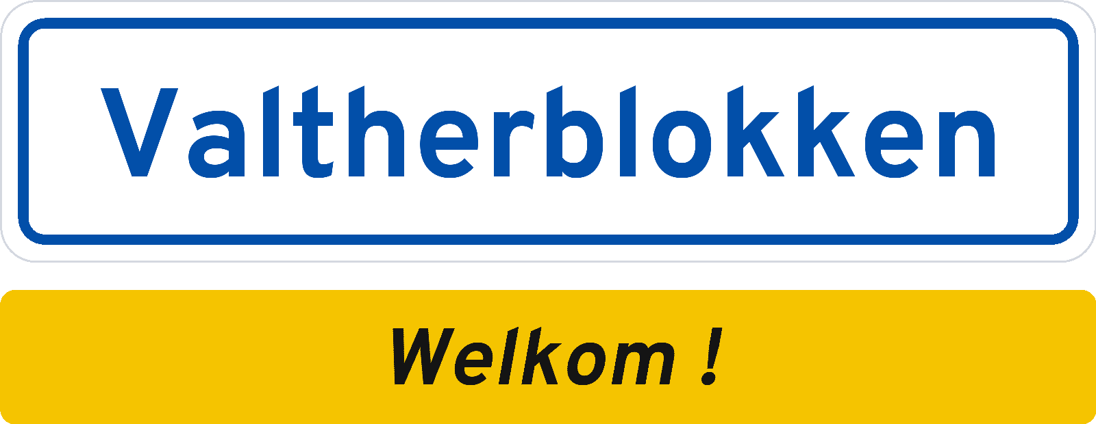 Welkomstbord Valtherblokken