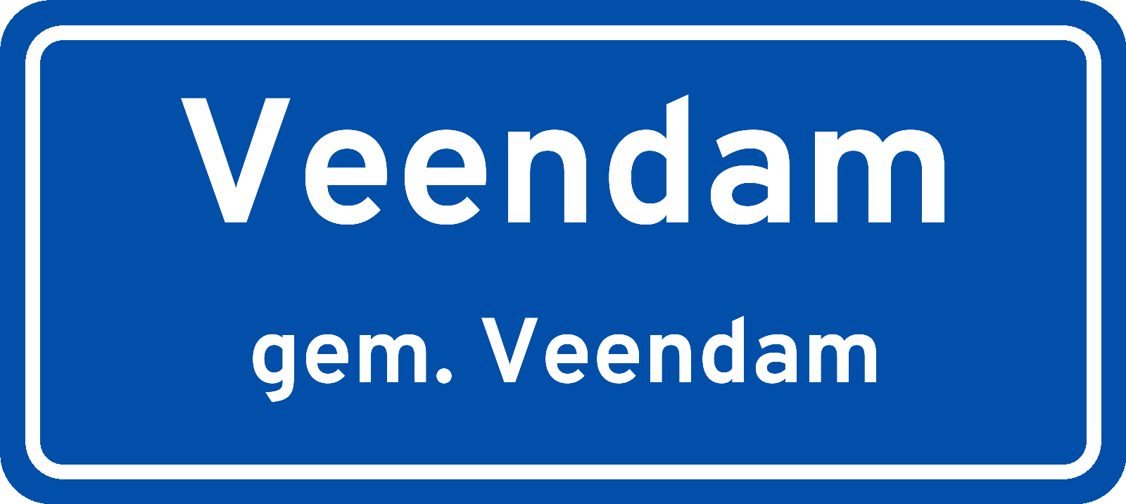 Plaatsnaambord Veendam gemeente Veendam