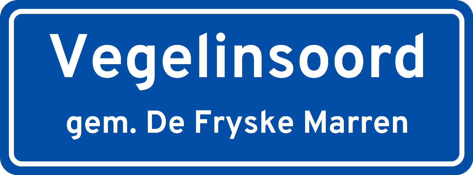 Plaatsnaambord Vegelinsoord gemeente De Fryske Marren