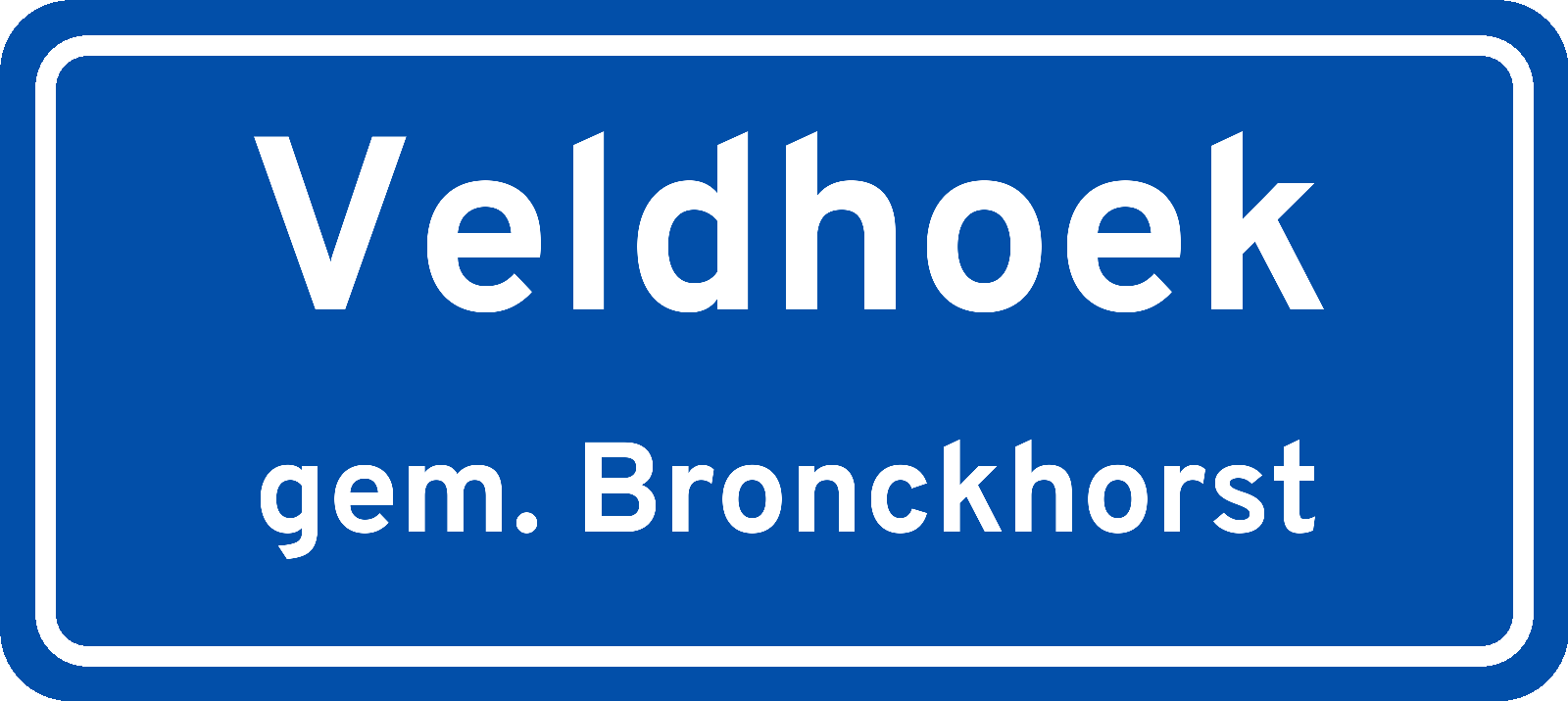 Plaatsnaambord Veldhoek gemeente Bronckhorst
