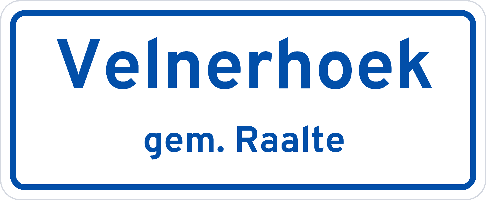 Plaatsnaambord Velnerhoek gemeente Raalte
