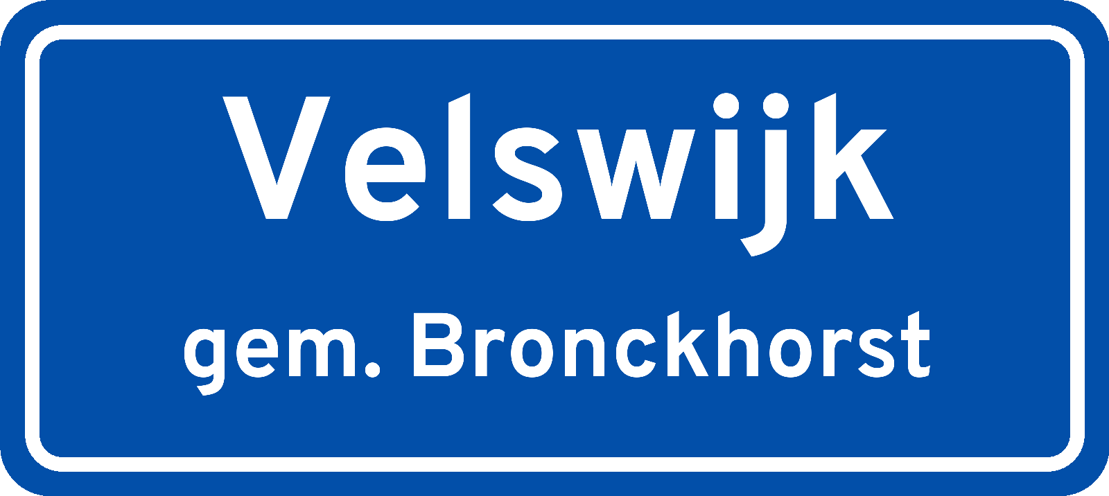 Plaatsnaambord Velswijk gemeente Bronckhorst