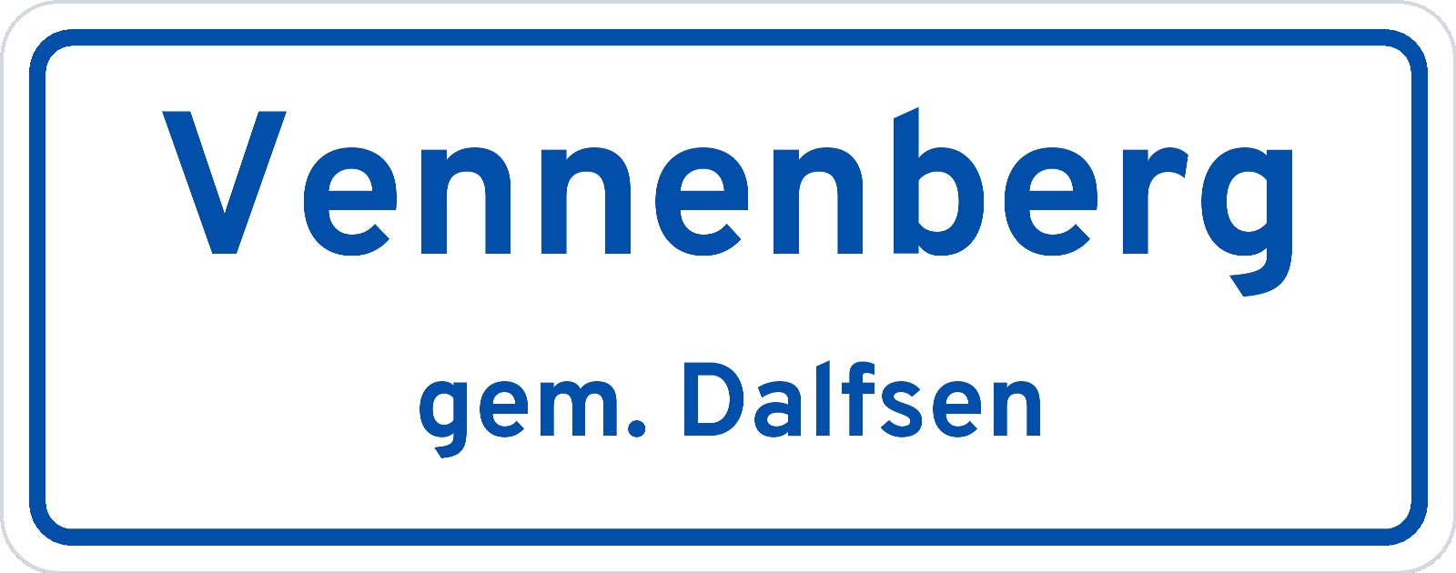 Plaatsnaambord Vennenberg gemeente Dalfsen