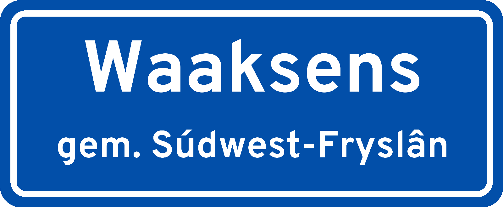 Plaatsnaambord Waaksens gemeente Súdwest-Fryslân