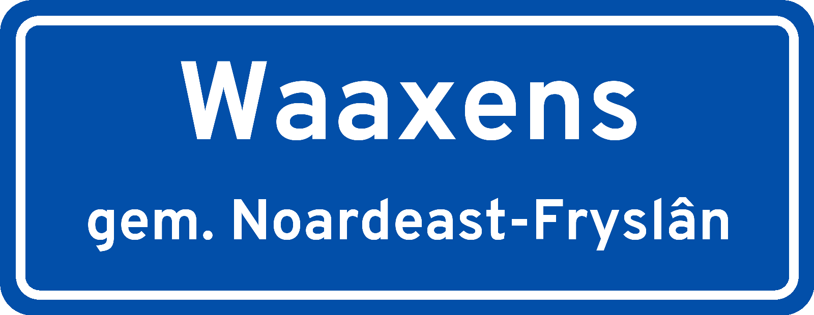 Plaatsnaambord Waaxens gemeente Noardeast-Fryslân