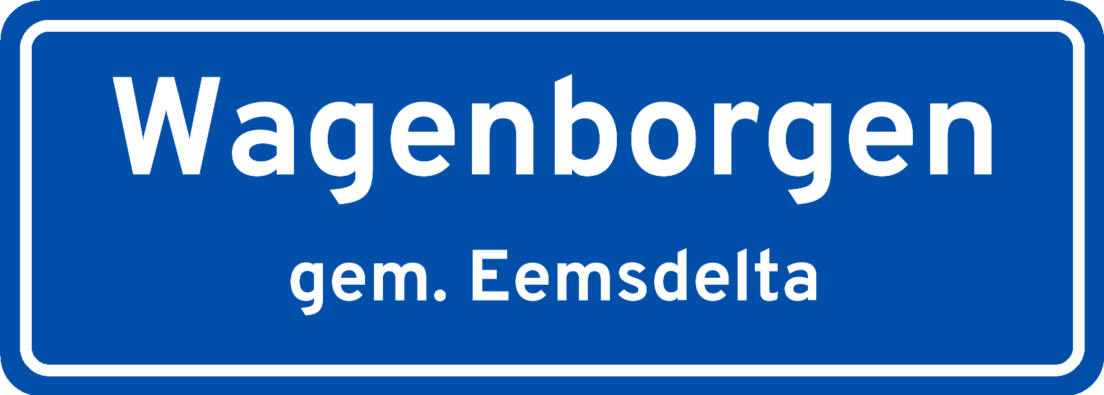 Plaatsnaambord Wagenborgen gemeente Eemsdelta