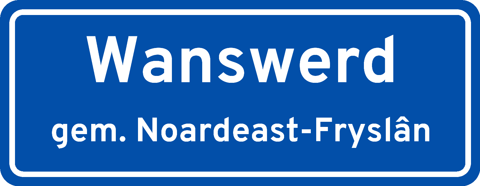 Plaatsnaambord Wanswerd gemeente Noardeast-Fryslân