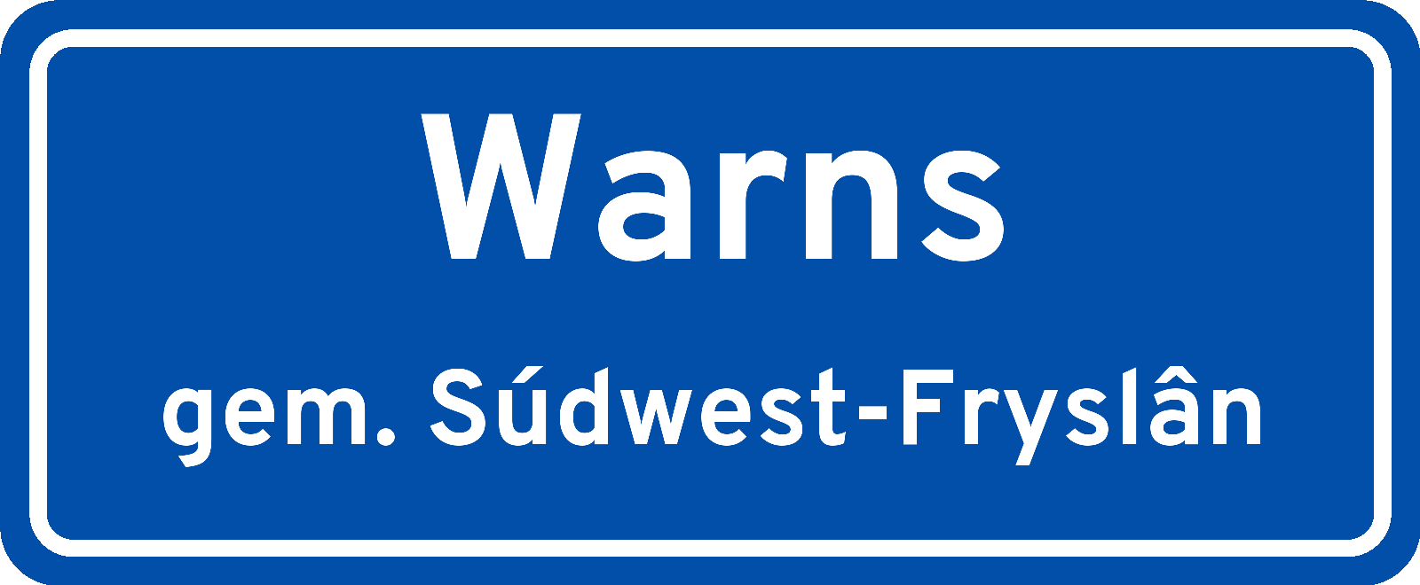 Plaatsnaambord Warns gemeente Súdwest-Fryslân