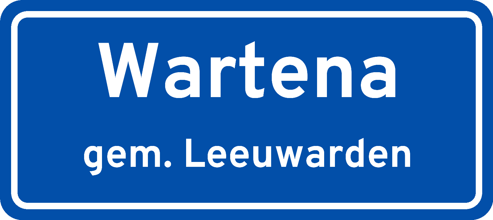Plaatsnaambord Wartena gemeente Leeuwarden