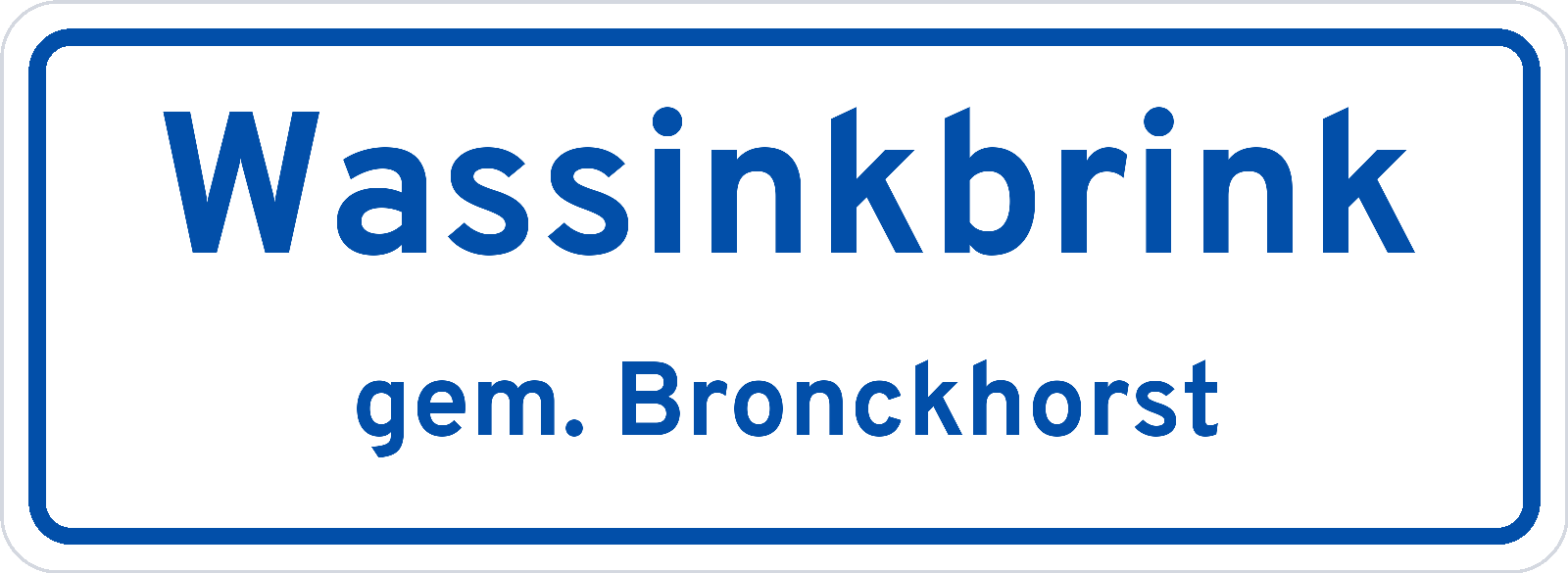 Plaatsnaambord Wassinkbrink gemeente Bronckhorst