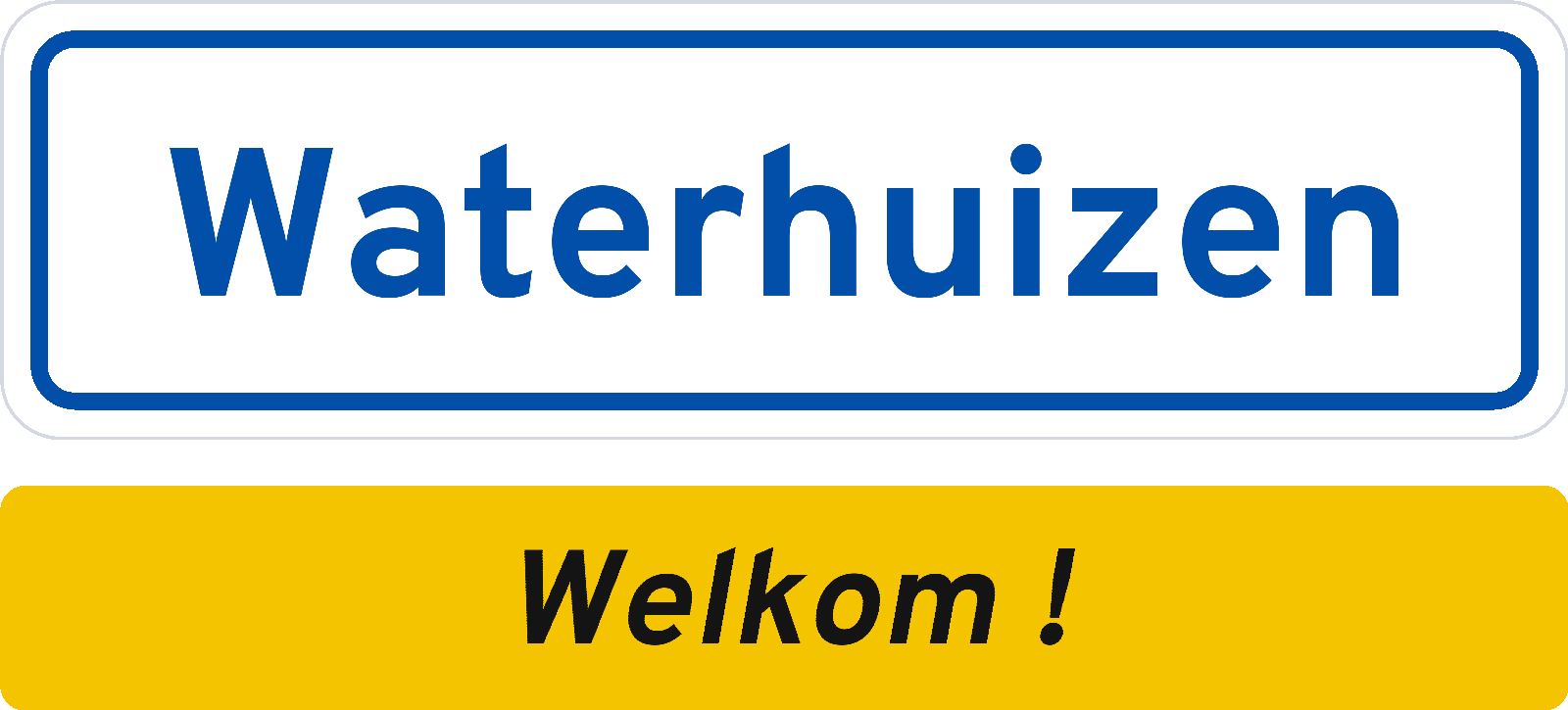 Welkomstbord Waterhuizen