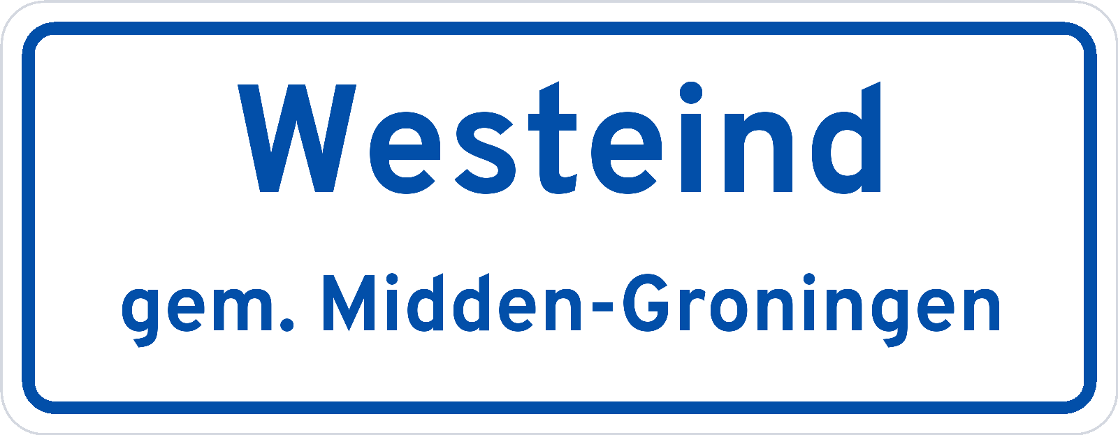 Plaatsnaambord Westeind gemeente Midden-Groningen