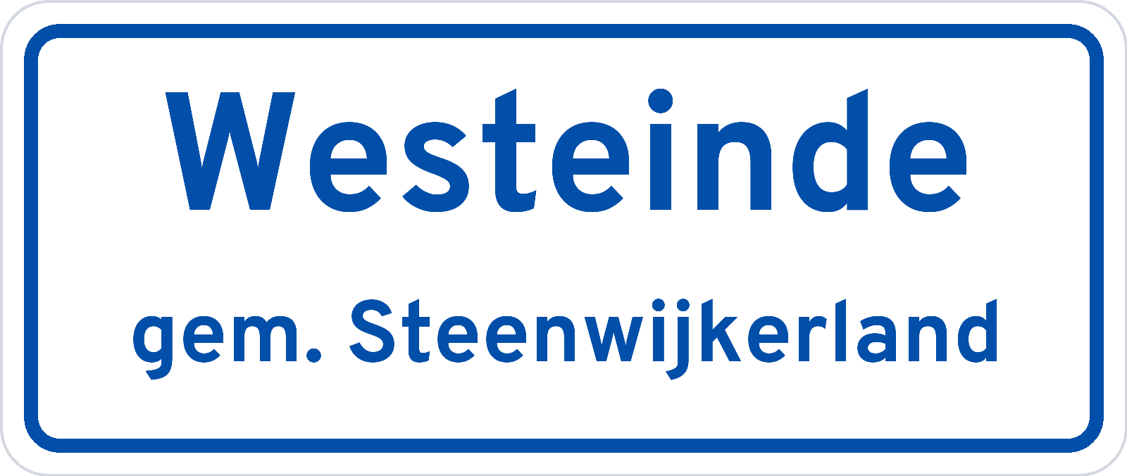 Plaatsnaambord Westeinde gemeente Steenwijkerland