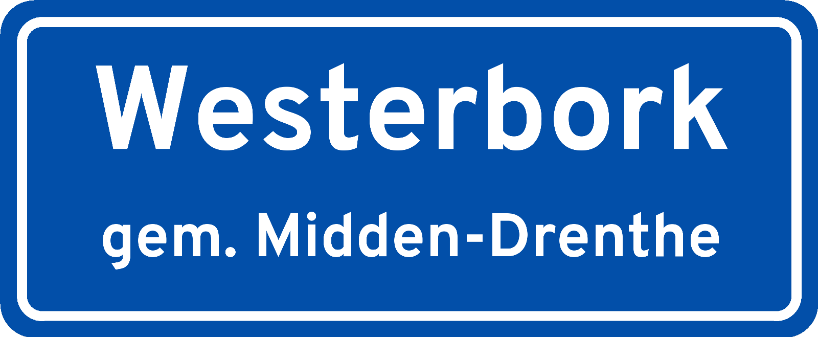 Plaatsnaambord Westerbork gemeente Midden-Drenthe