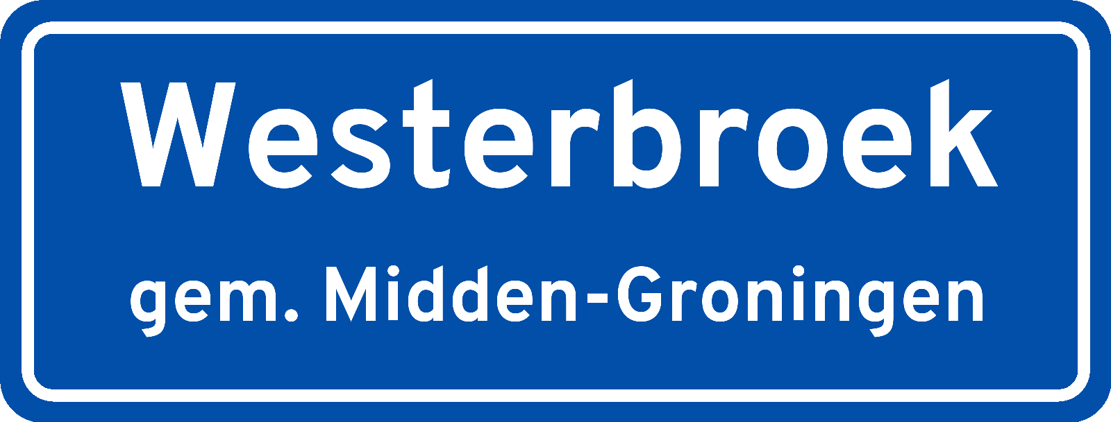 Plaatsnaambord Westerbroek gemeente Midden-Groningen
