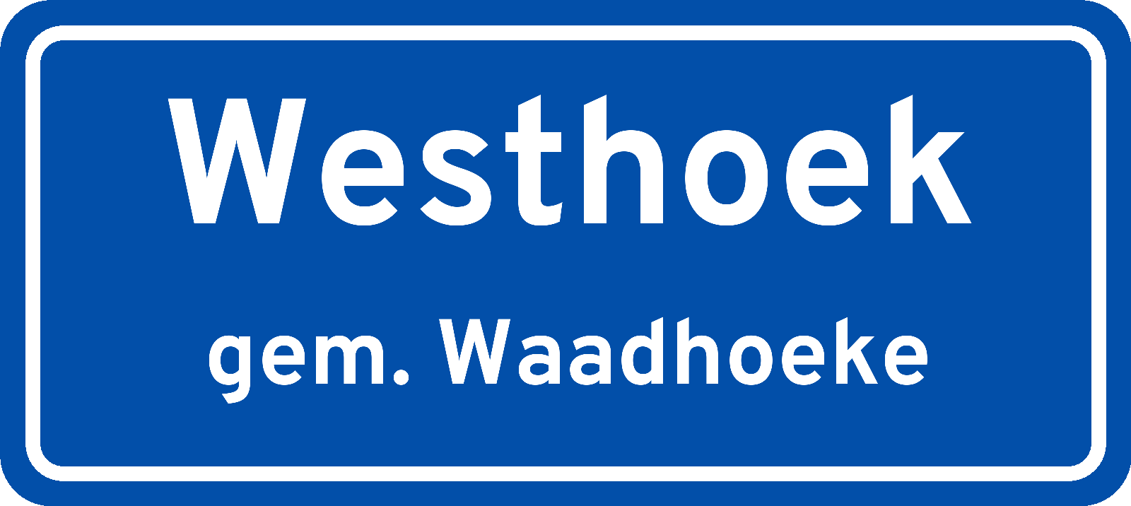 Plaatsnaambord Westhoek gemeente Waadhoeke