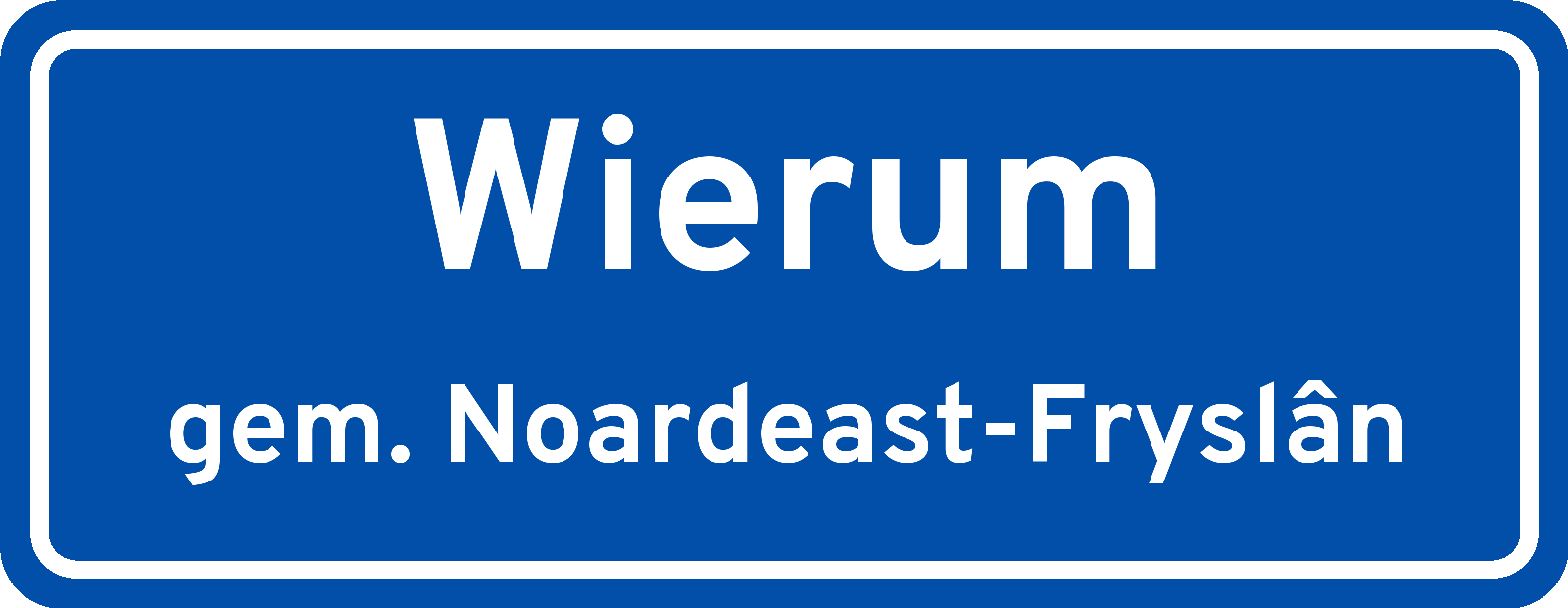 Plaatsnaambord Wierum gemeente Noardeast-Fryslân