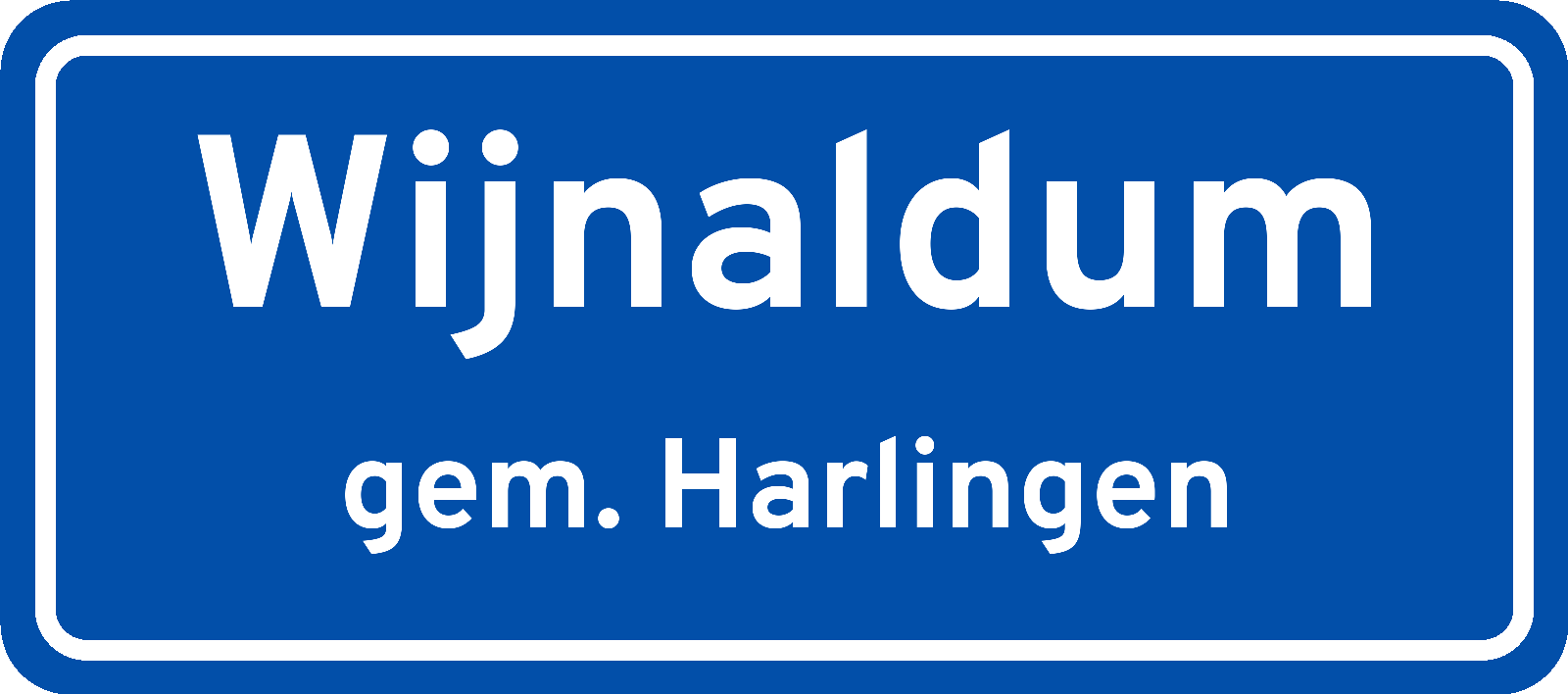 Plaatsnaambord Wijnaldum gemeente Harlingen