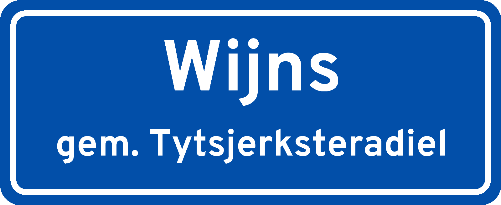 Plaatsnaambord Wijns gemeente Tytsjerksteradiel