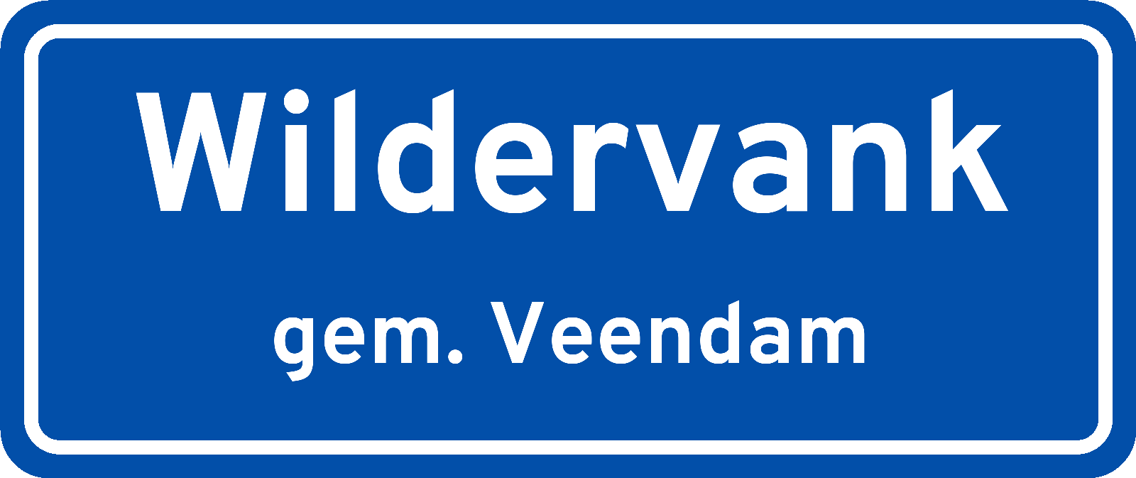 Plaatsnaambord Wildervank gemeente Veendam