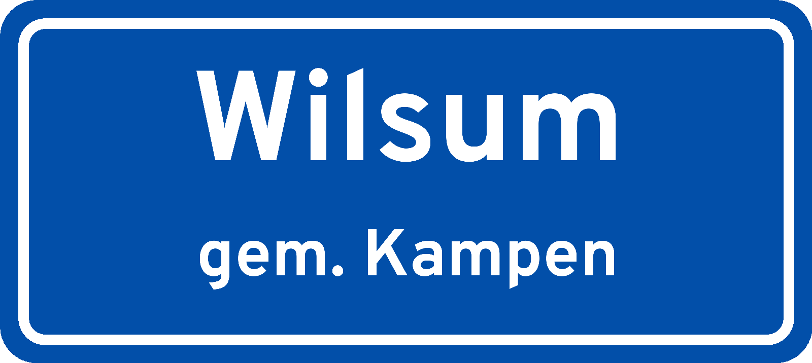 Plaatsnaambord Wilsum gemeente Kampen