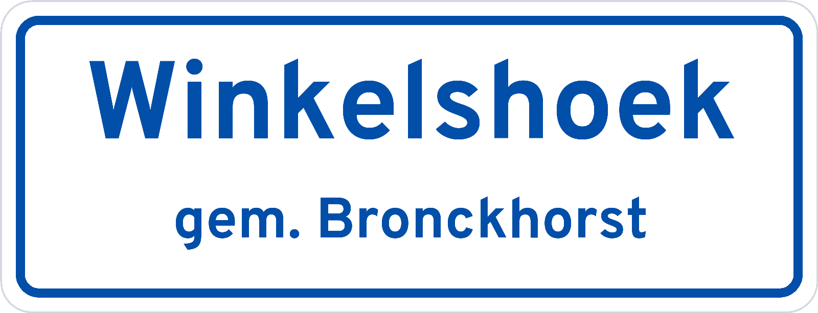 Plaatsnaambord Winkelshoek gemeente Bronckhorst