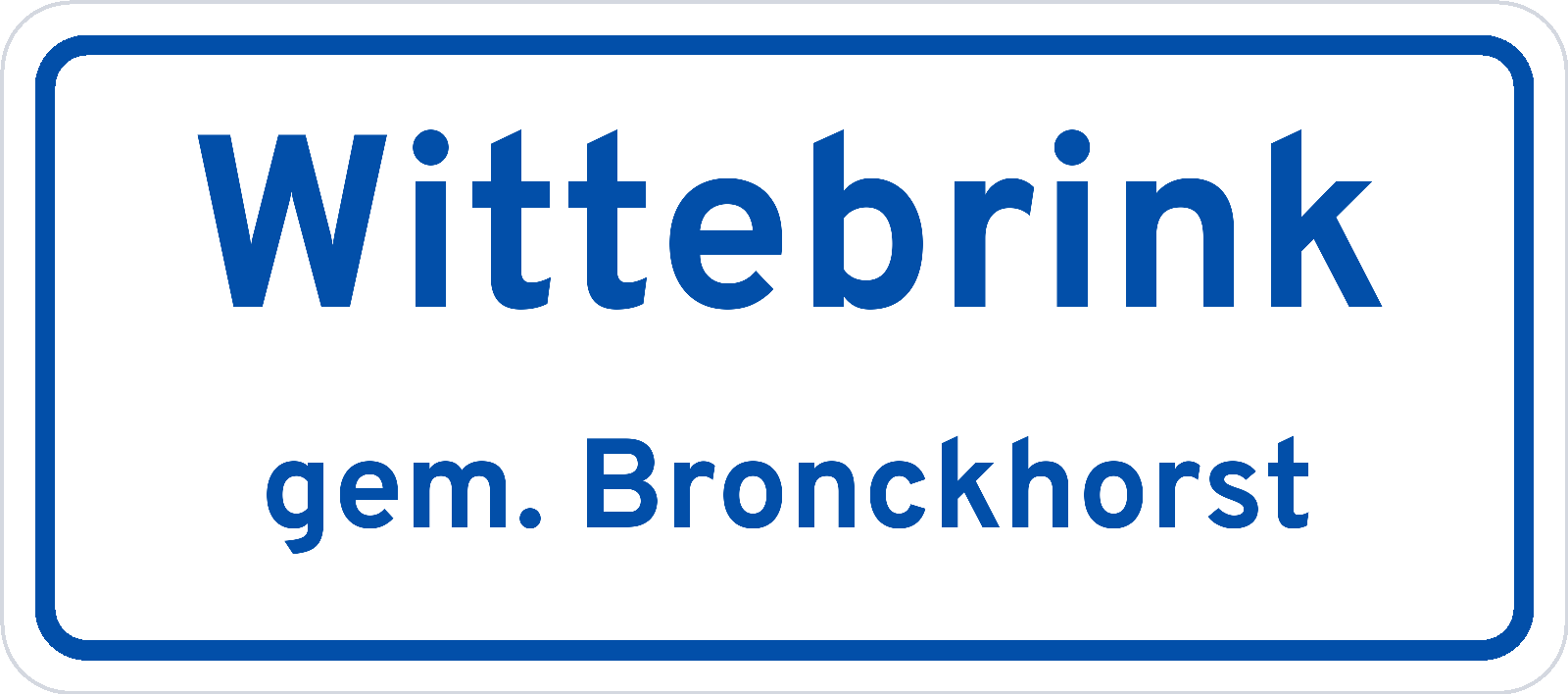 Plaatsnaambord Wittebrink gemeente Bronckhorst