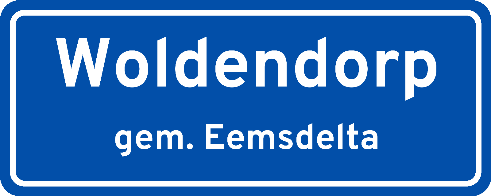 Plaatsnaambord Woldendorp gemeente Eemsdelta