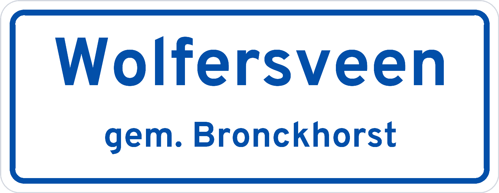 Plaatsnaambord Wolfersveen gemeente Bronckhorst