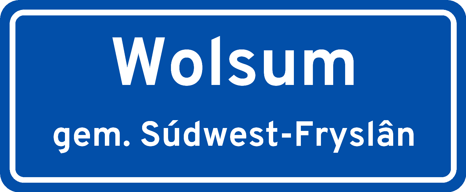 Plaatsnaambord Wolsum gemeente Súdwest-Fryslân