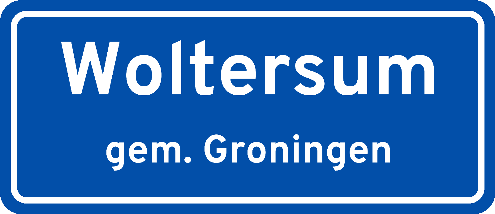 Plaatsnaambord Woltersum gemeente Groningen