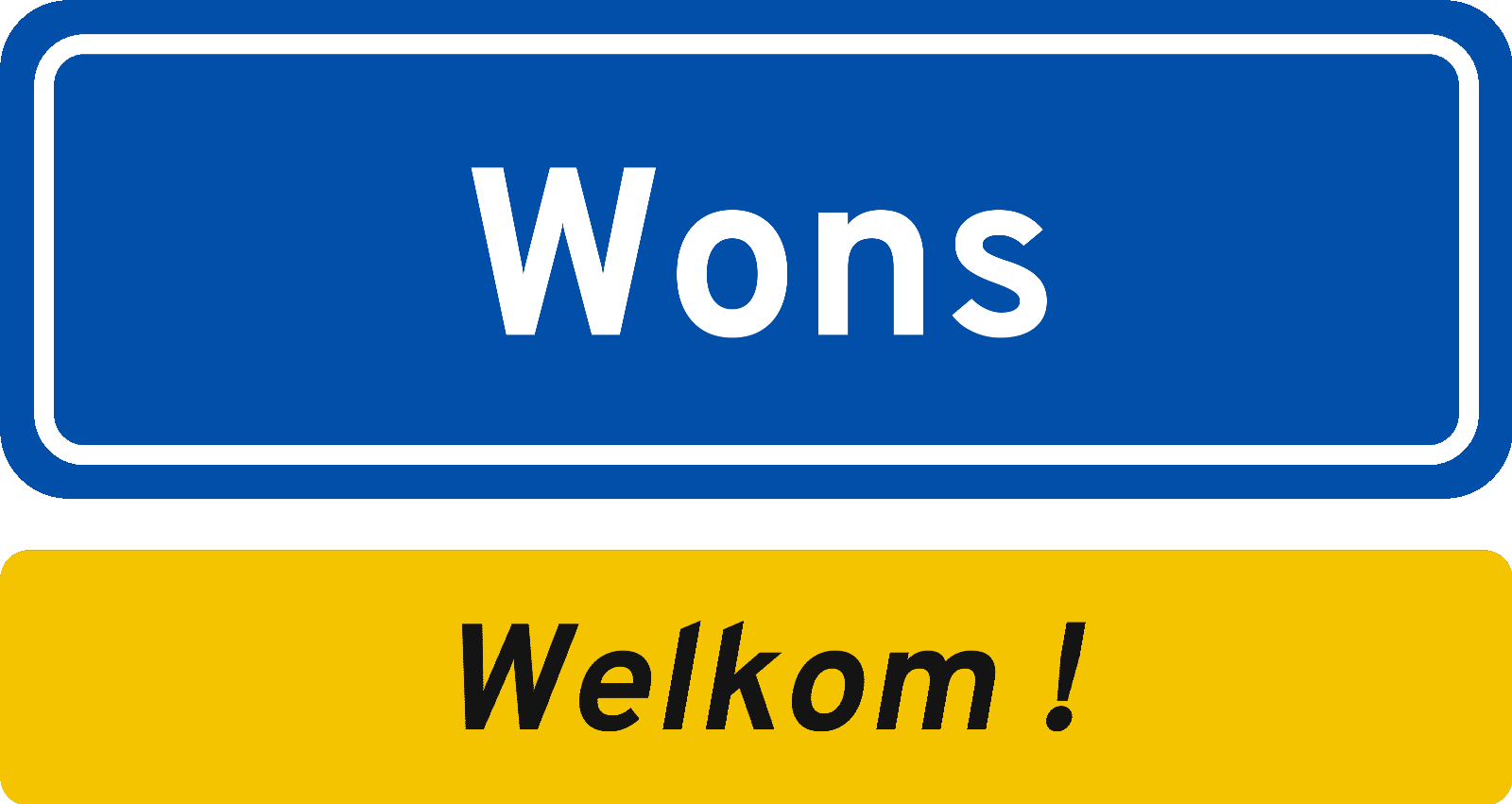 Welkomstbord Wons