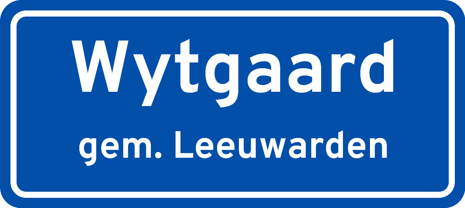 Plaatsnaambord Wytgaard gemeente Leeuwarden