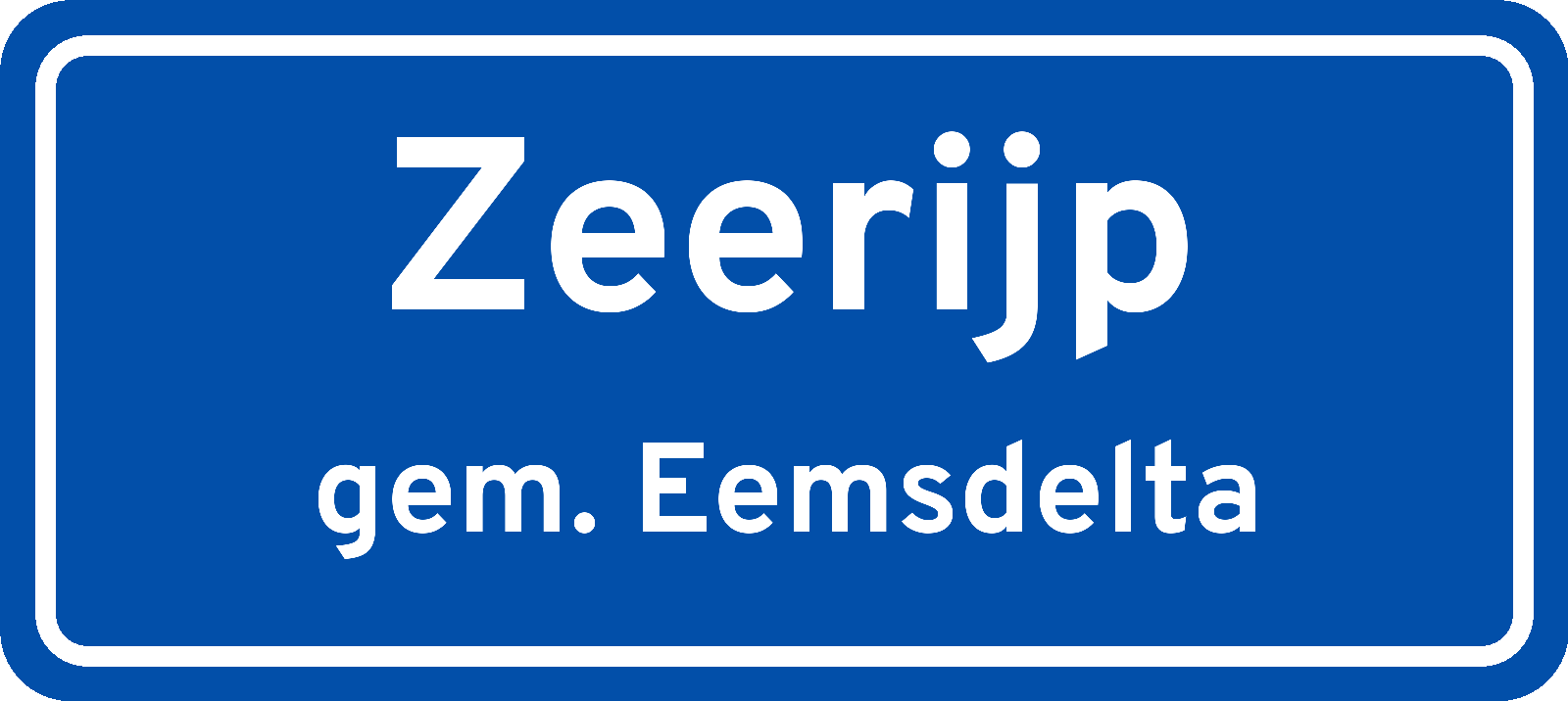 Plaatsnaambord Zeerijp gemeente Eemsdelta