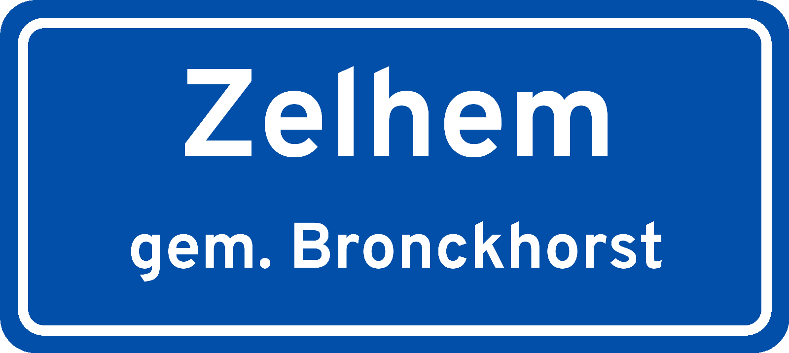 Plaatsnaambord Zelhem gemeente Bronckhorst