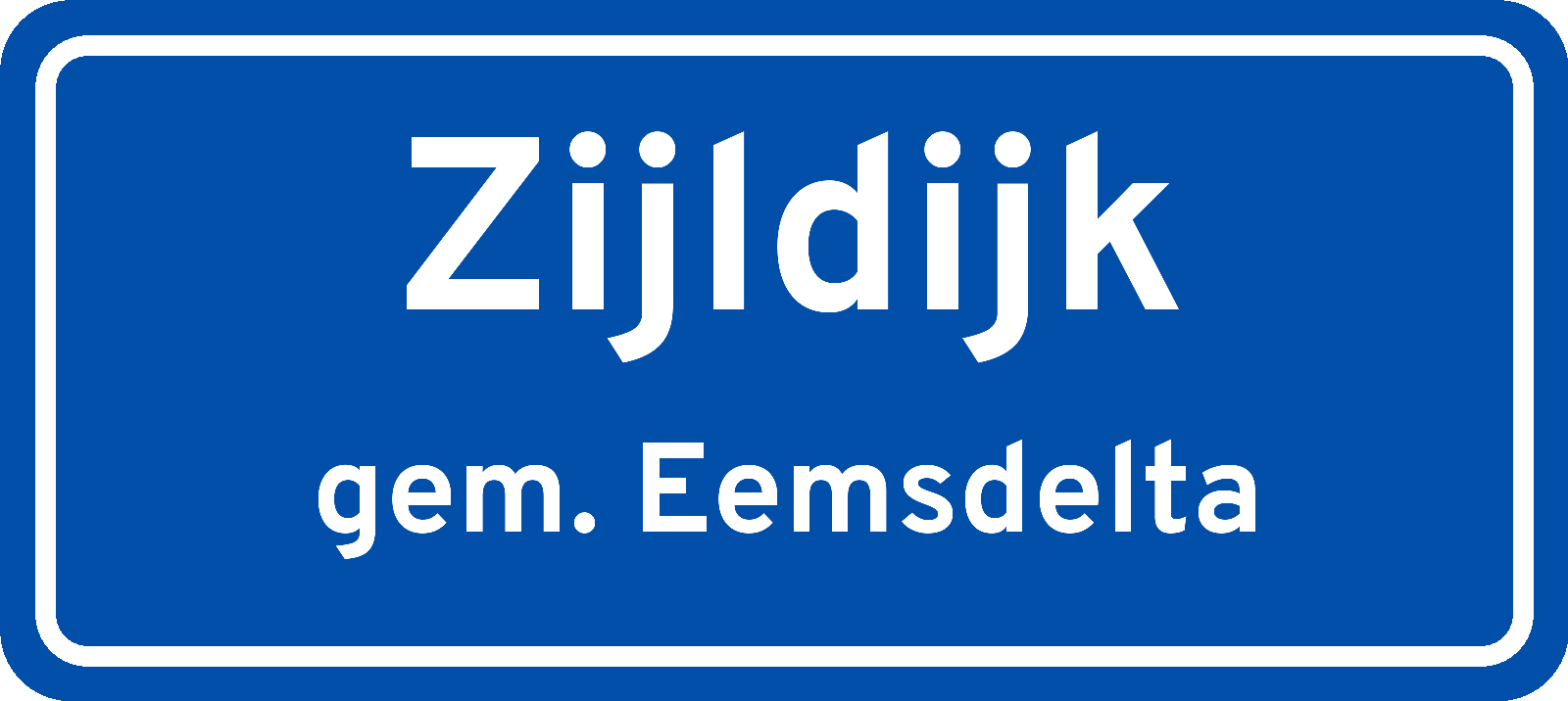 Plaatsnaambord Zijldijk gemeente Eemsdelta