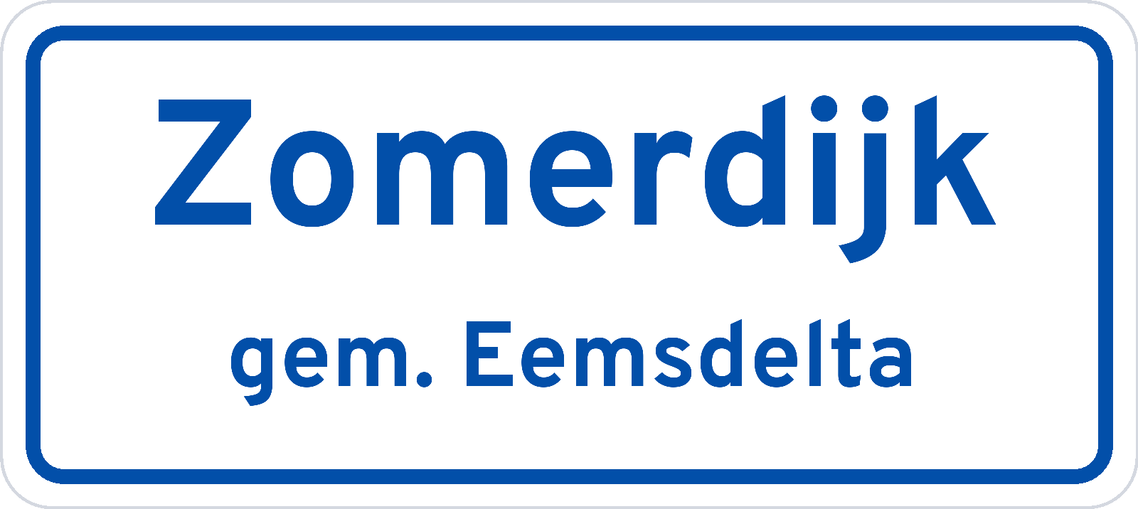 Plaatsnaambord Zomerdijk gemeente Eemsdelta