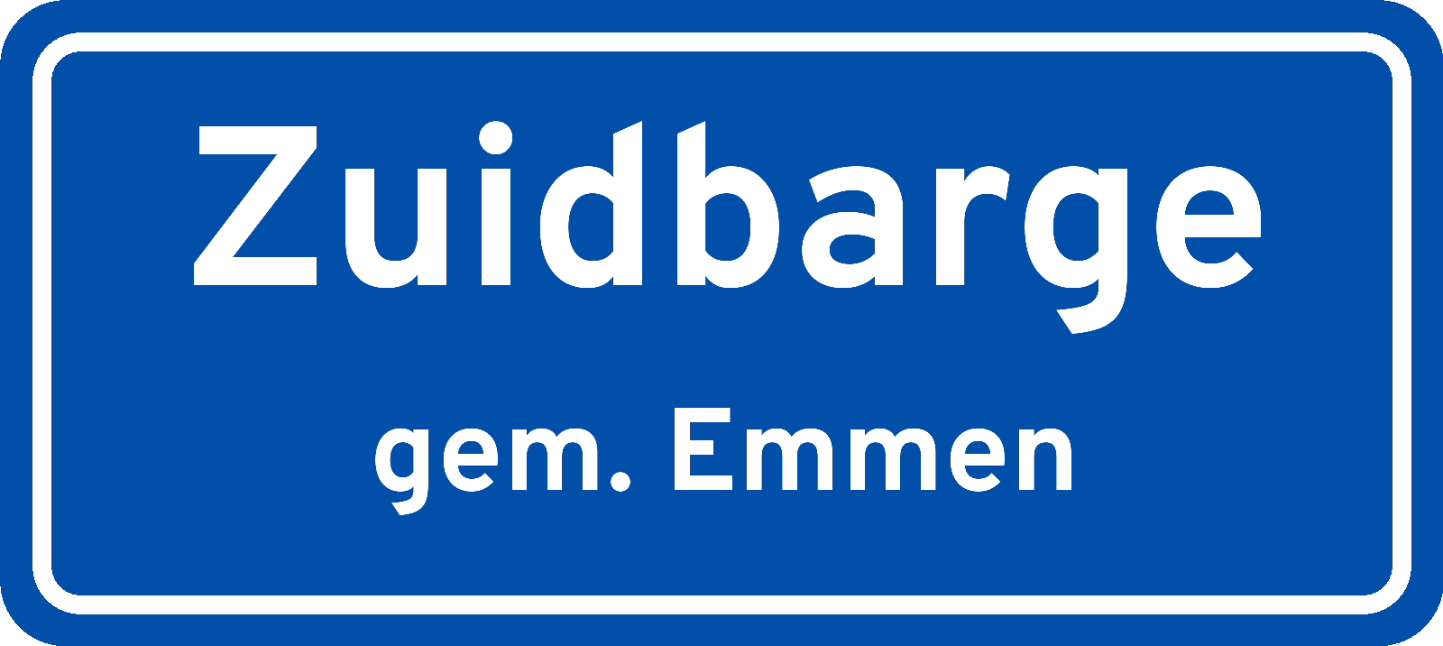 Plaatsnaambord Zuidbarge gemeente Emmen