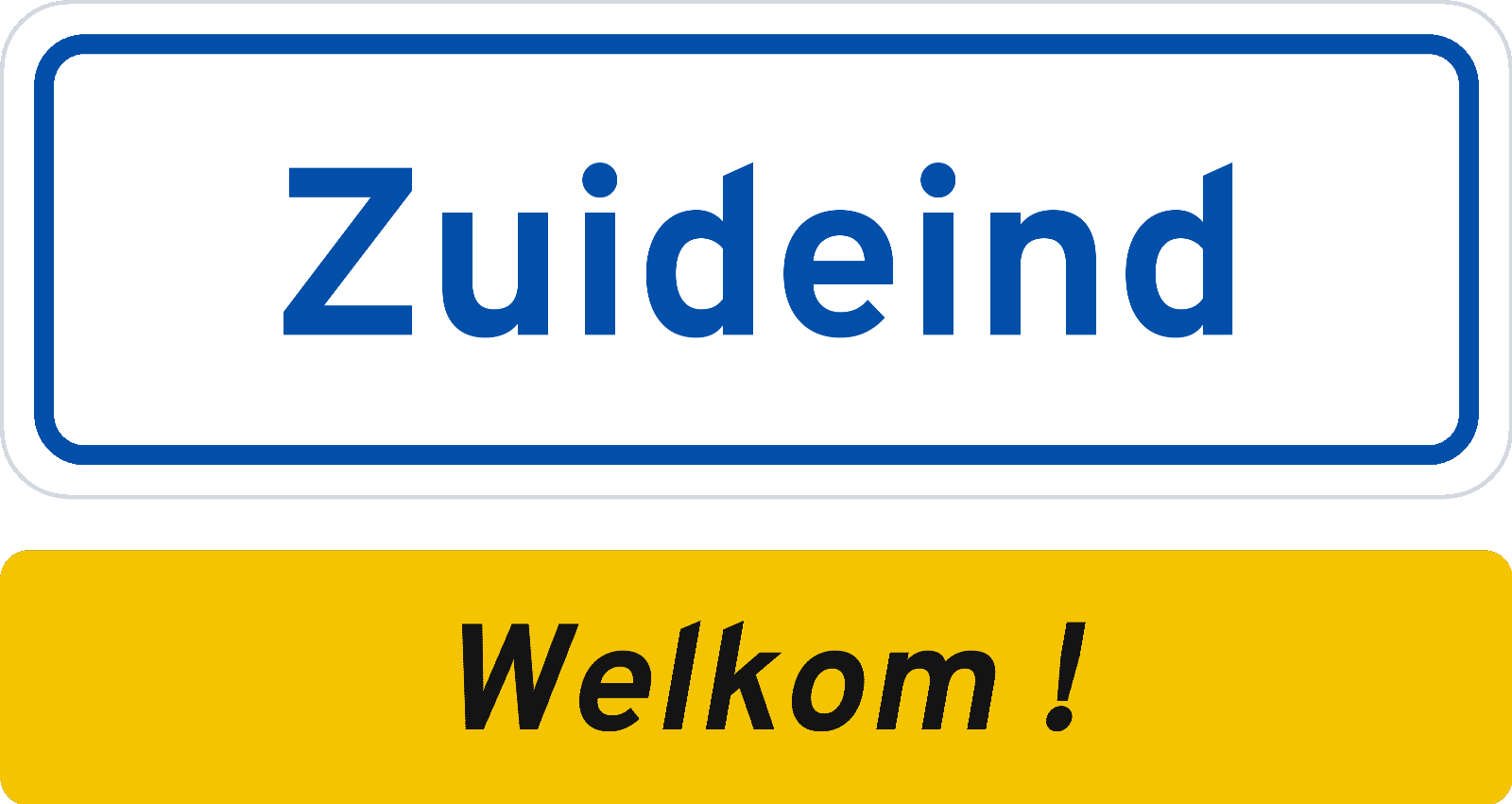 Welkomstbord Zuideind