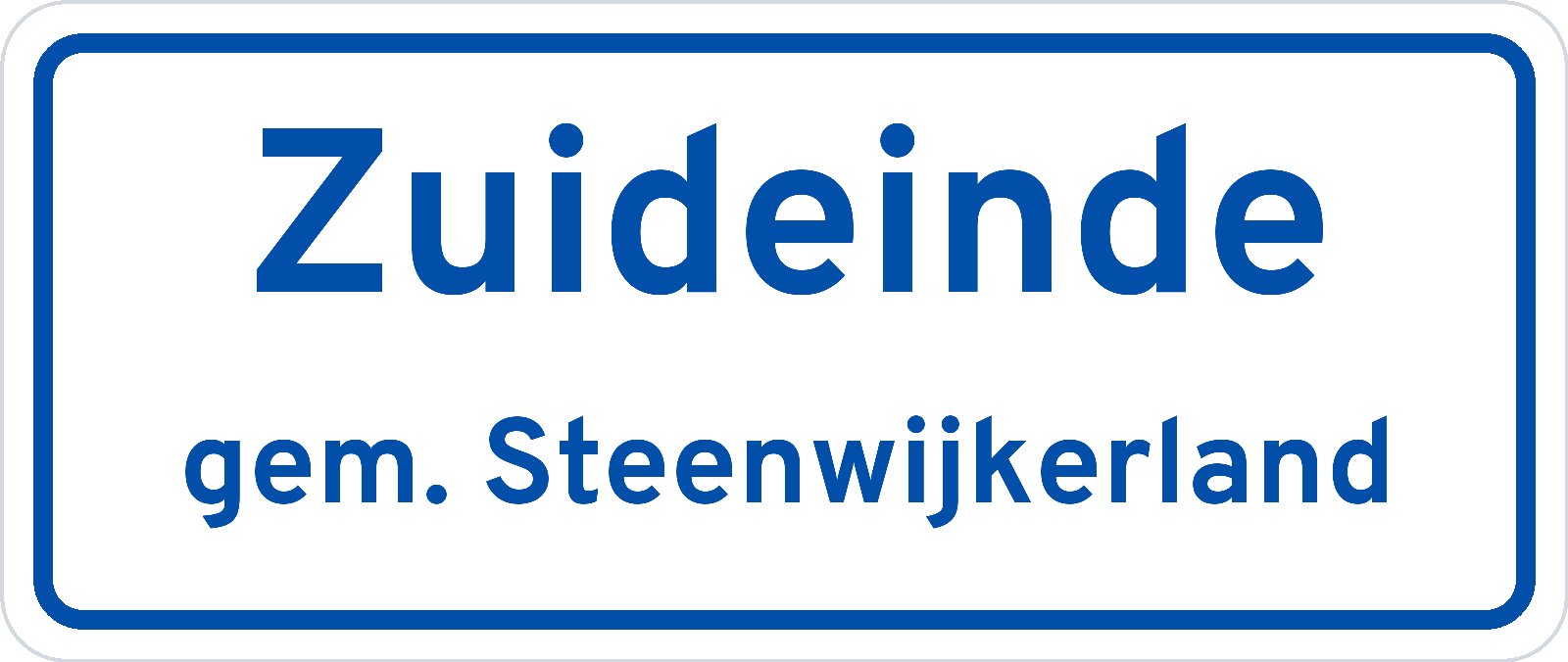 Plaatsnaambord Zuideinde gemeente Steenwijkerland