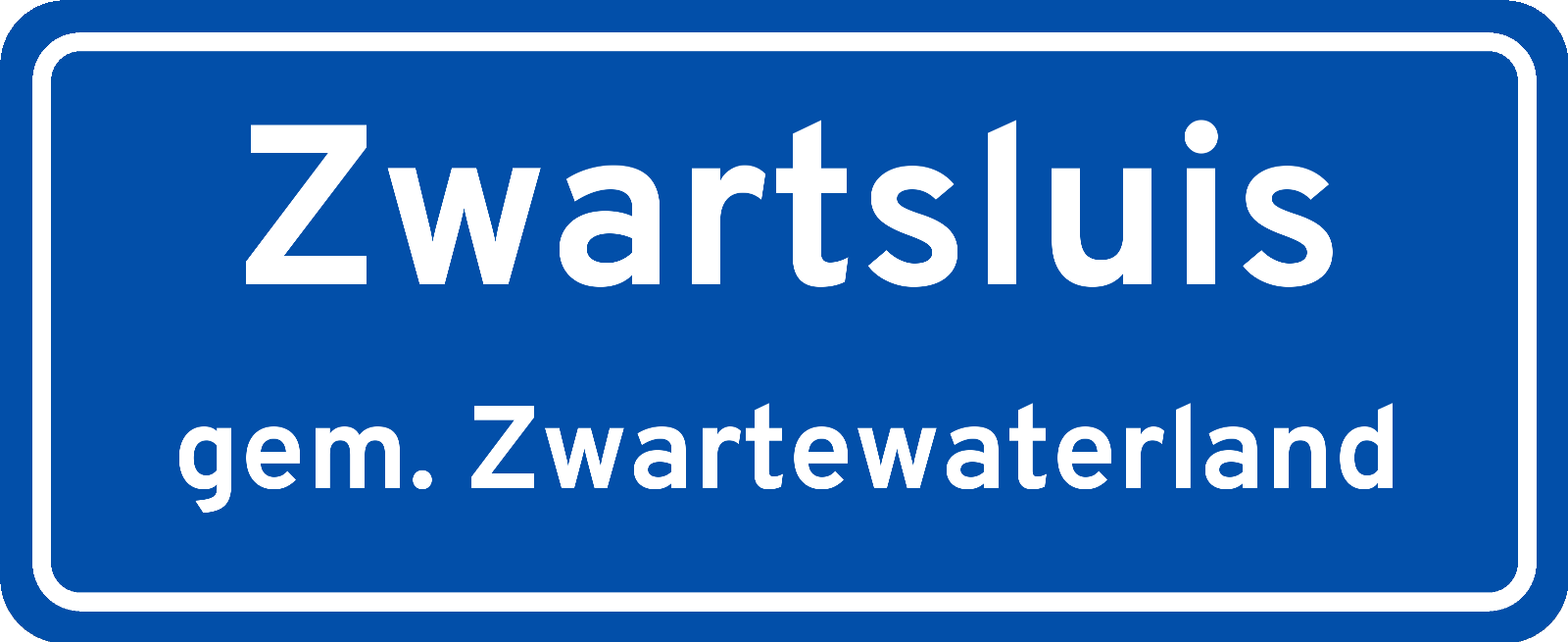 Plaatsnaambord Zwartsluis gemeente Zwartewaterland