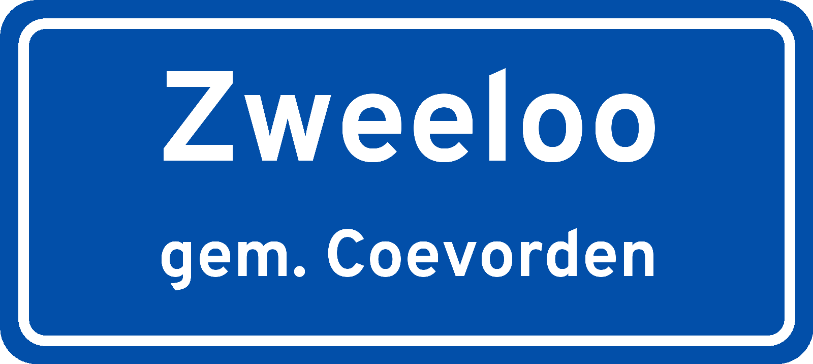 Plaatsnaambord Zweeloo gemeente Coevorden