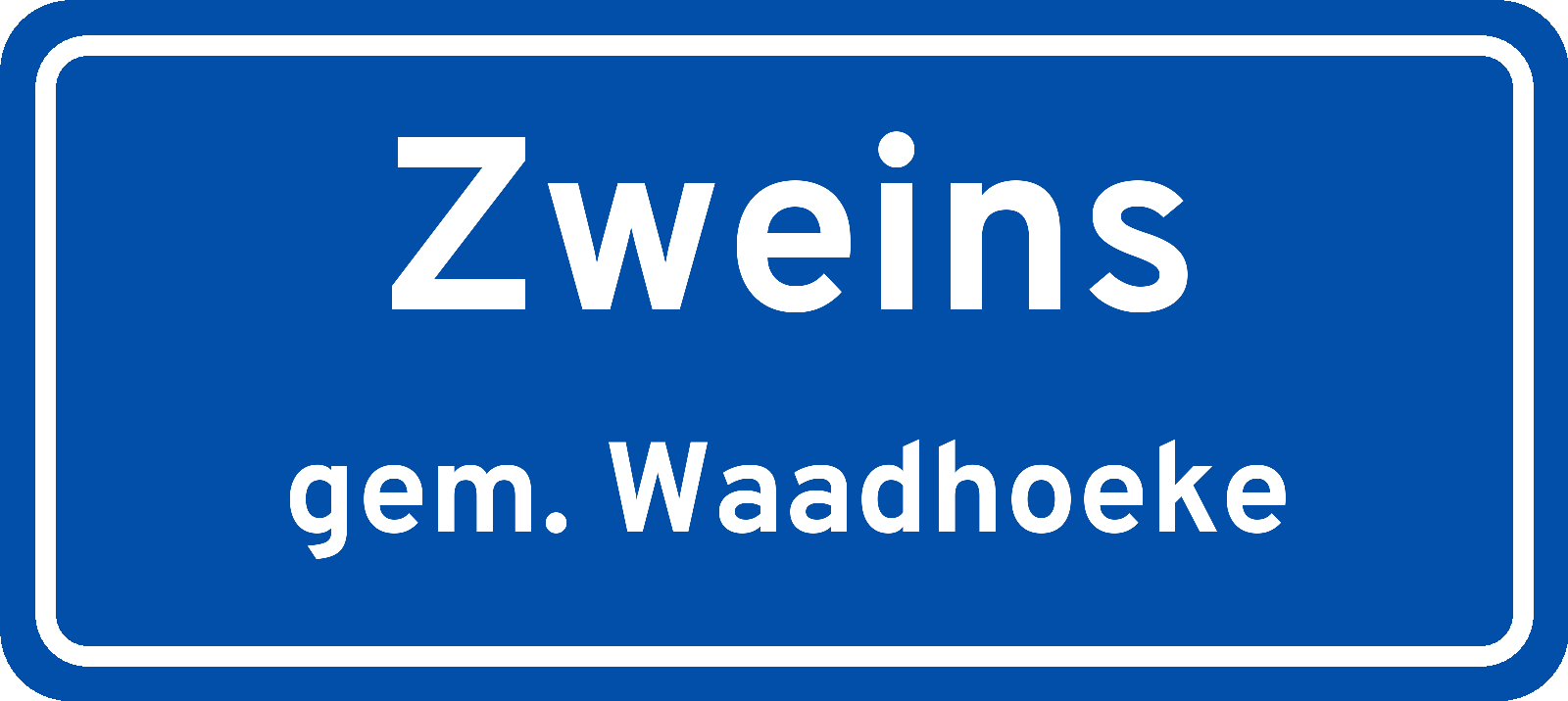 Plaatsnaambord Zweins gemeente Waadhoeke